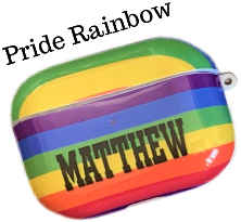 Personalized Airpod Pro Case Covers Tech Accessories Jassorted Pride Rainbow Cursive 