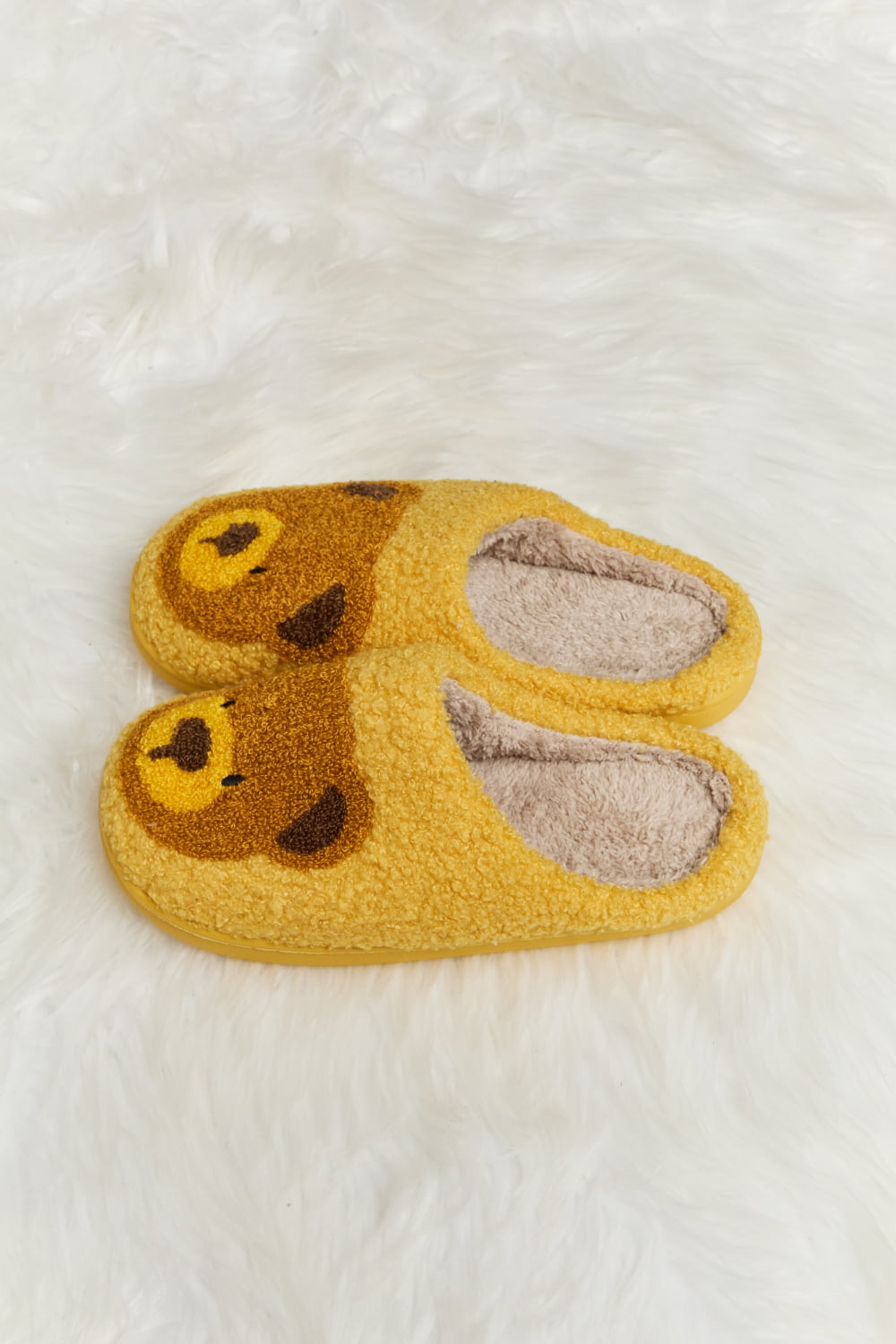 Teddy Bear Print Plush Slide Slippers  Trendsi   