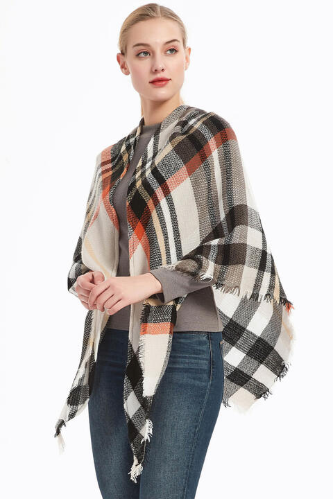 Faux Cashmere Plaid Scarf  Jassorted   