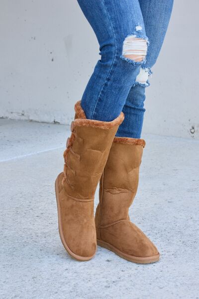 Forever Link Warm Fur Lined Flat Boots  Trendsi   