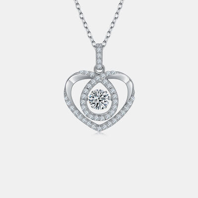 Moissanite 925 Sterling Silver Heart Shape Necklace Jewelry & Watches Trendsi   