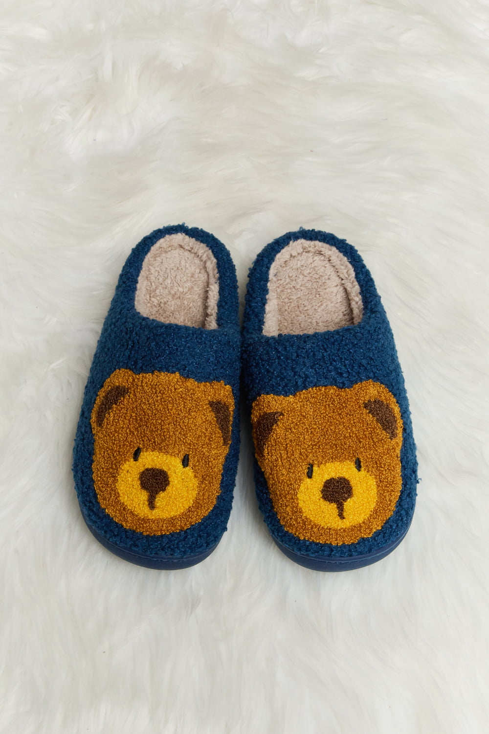 Teddy Bear Print Plush Slide Slippers  Trendsi   