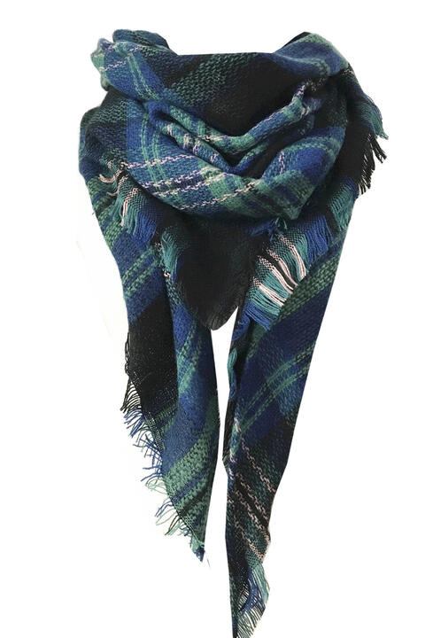 Faux Cashmere Plaid Scarf  Jassorted Style C One Size 