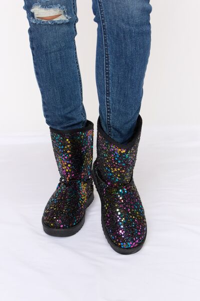 Forever Link Sequin Thermal Flat Boots  Trendsi 6  