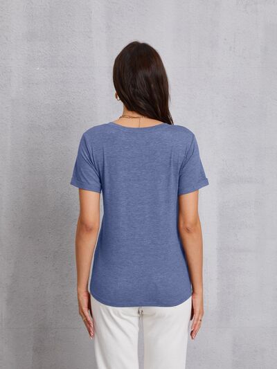 LOVE V-Neck Short Sleeve T-Shirt  Trendsi   