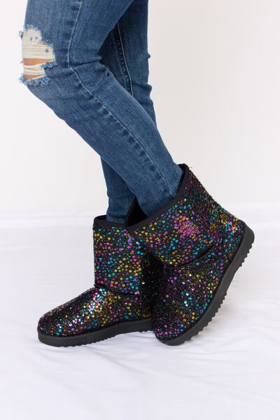 Forever Link Sequin Thermal Flat Boots  Trendsi   