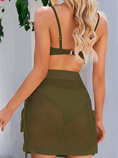 Drawstring Elastic Waist Swim Skirt  Trendsi   