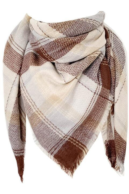 Faux Cashmere Plaid Scarf  Jassorted Style F One Size 