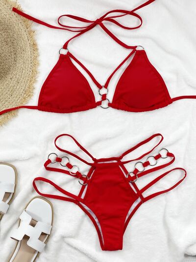 Cutout Halter Neck Two-Piece Bikini Set  Trendsi   