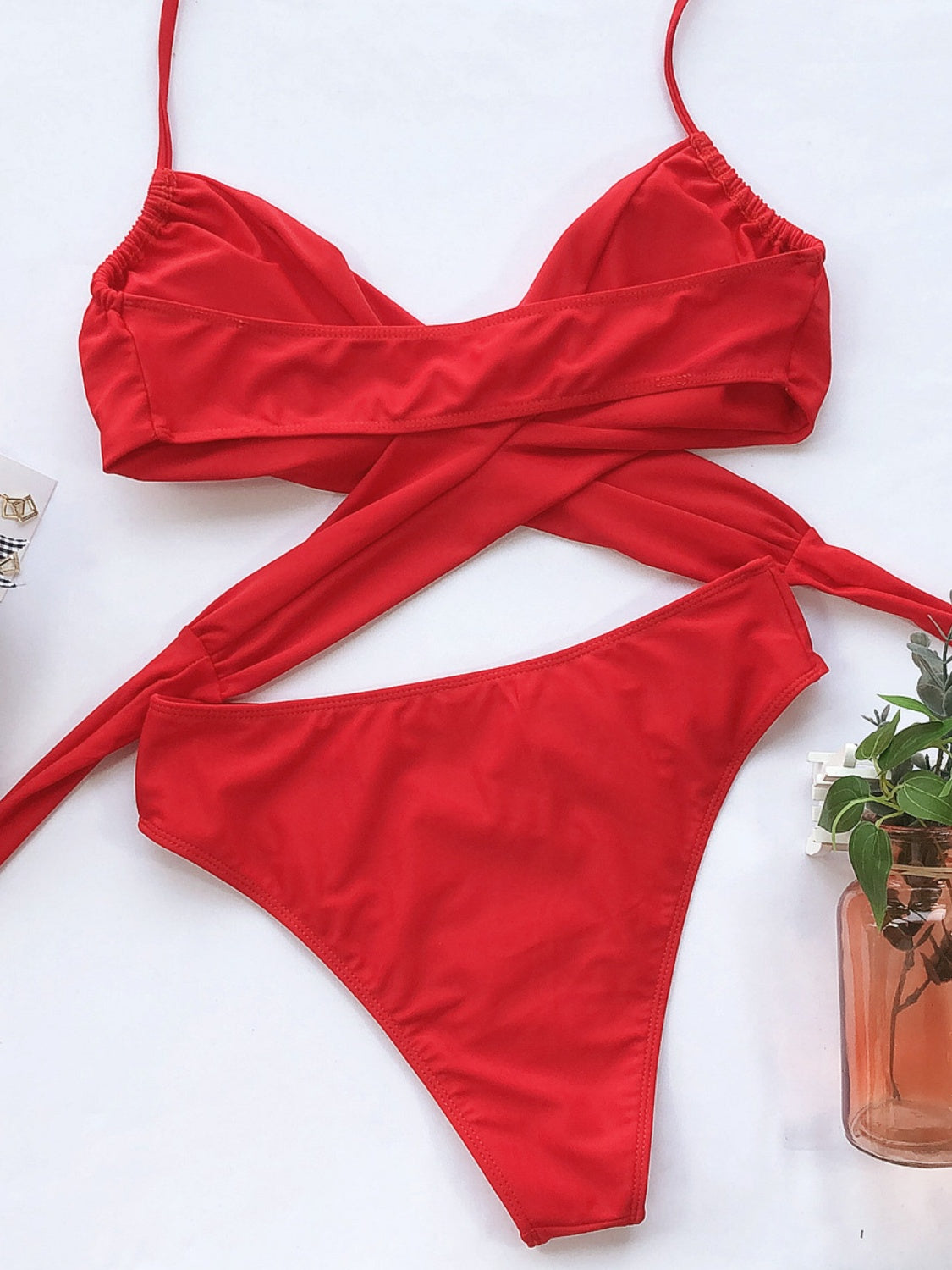 Halter Neck Two-Piece Bikini Set  Trendsi   