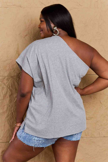 Ninexis in My Groove One Shoulder Loose Top  Trendsi   