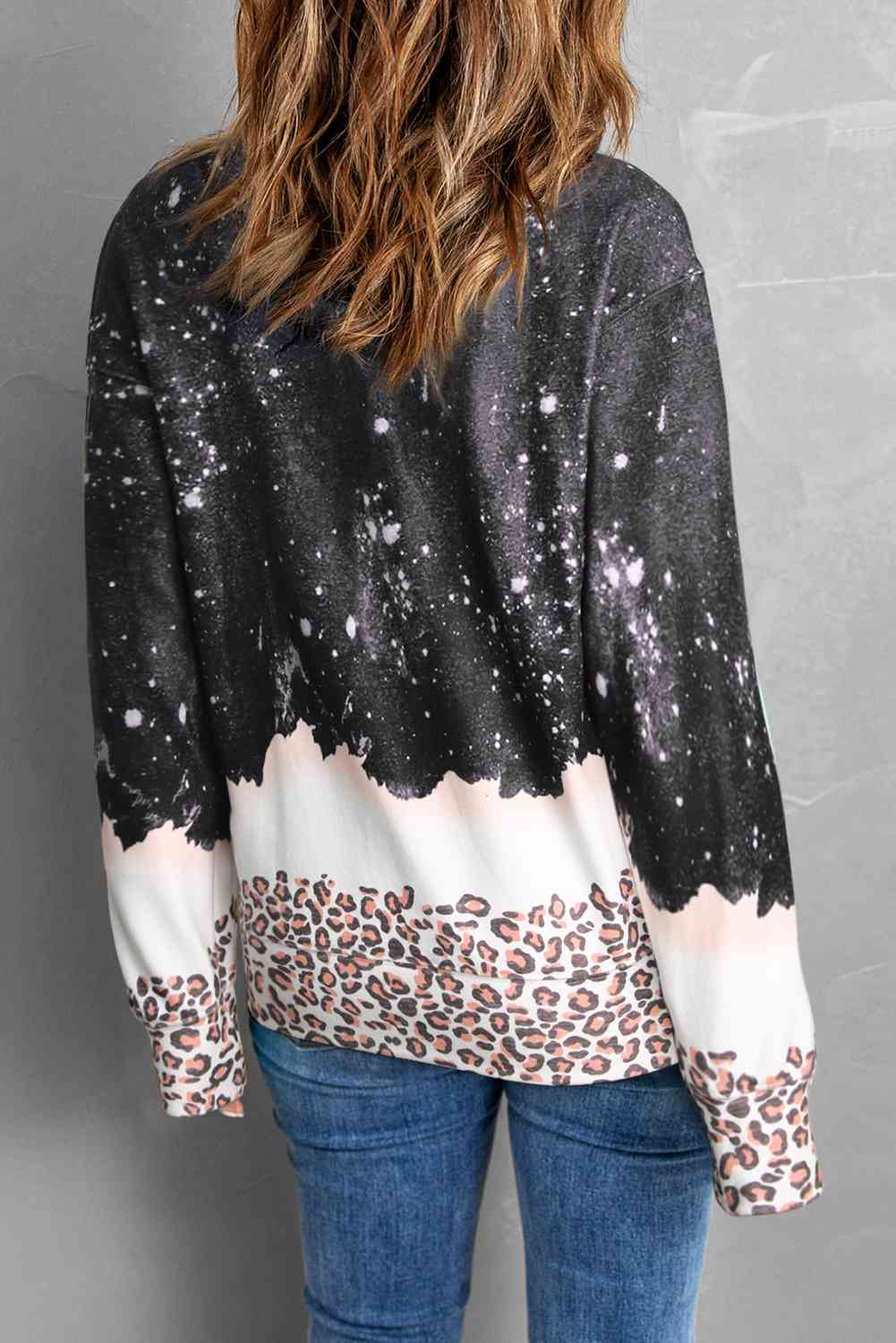 LET IT SNOW Graphic Leopard Sweatshirt  Jassorted   