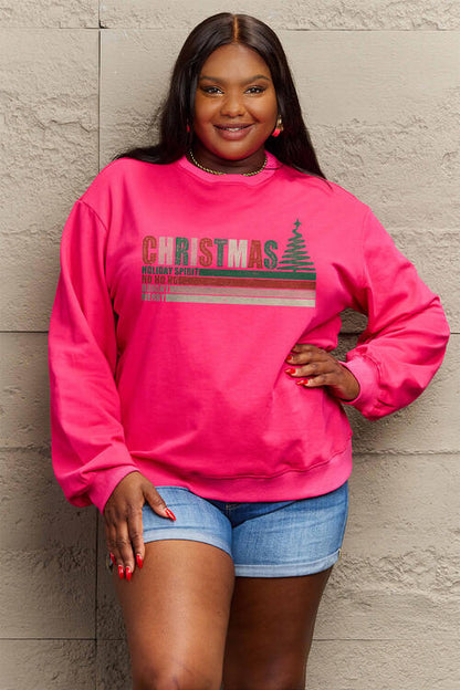 Simply Love Full Size CHRISTMAS Long Sleeve Sweatshirt  Jassorted Deep Rose S 