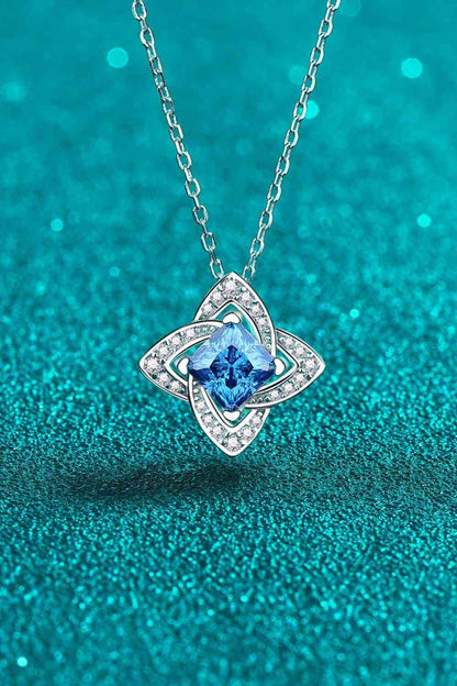 1 Carat Moissanite Floral Pendant Necklace  Jassorted   