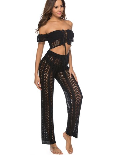 Cutout Drawstring High Waist Swim Pants  Trendsi   