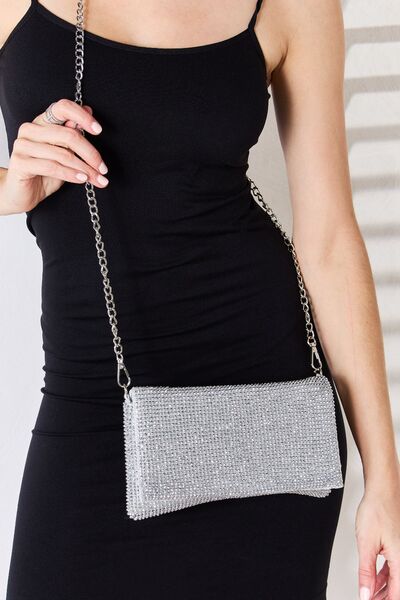 Forever Link Rhinestone Crossbody Bag  Trendsi SILVER  