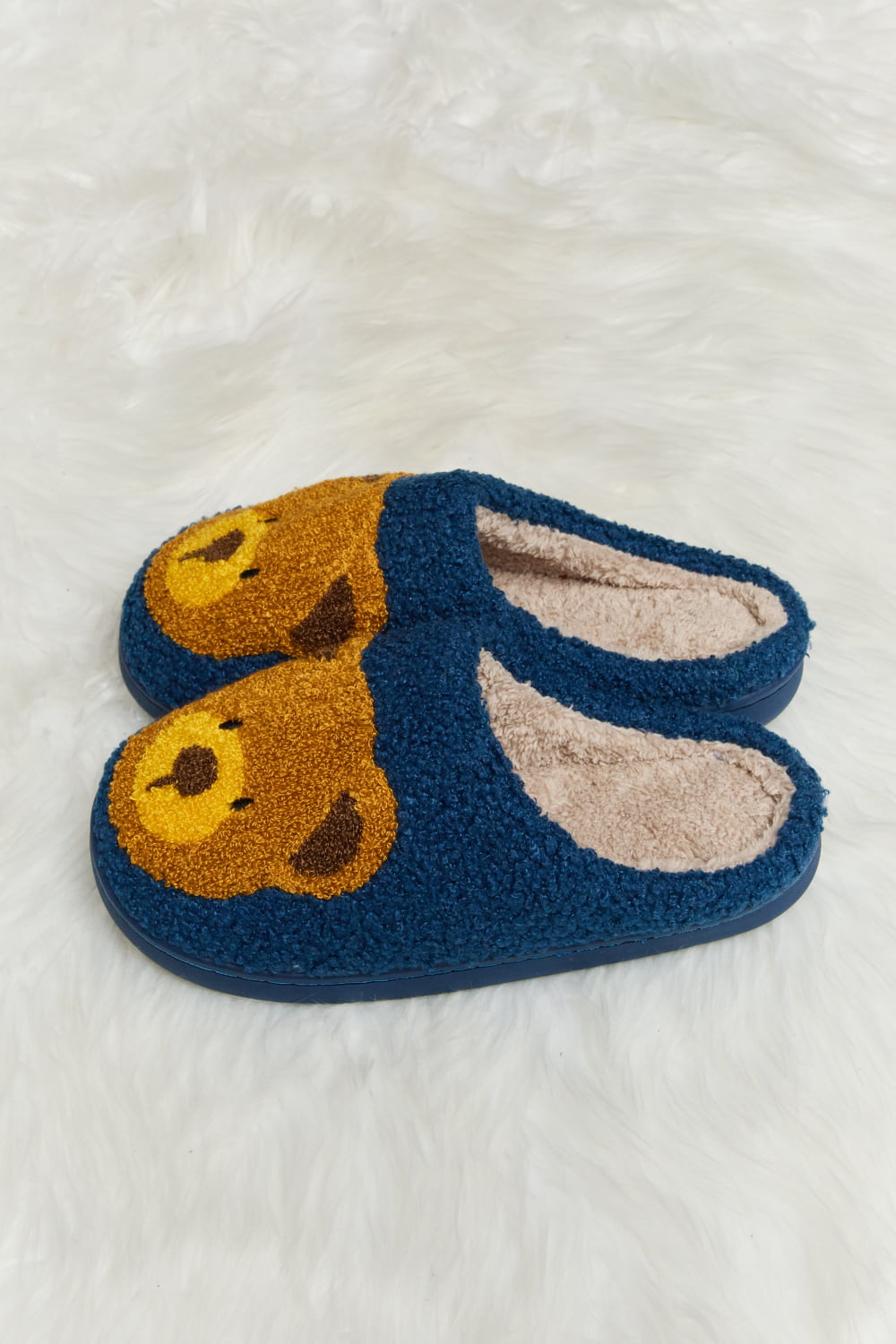 Teddy Bear Print Plush Slide Slippers  Trendsi   