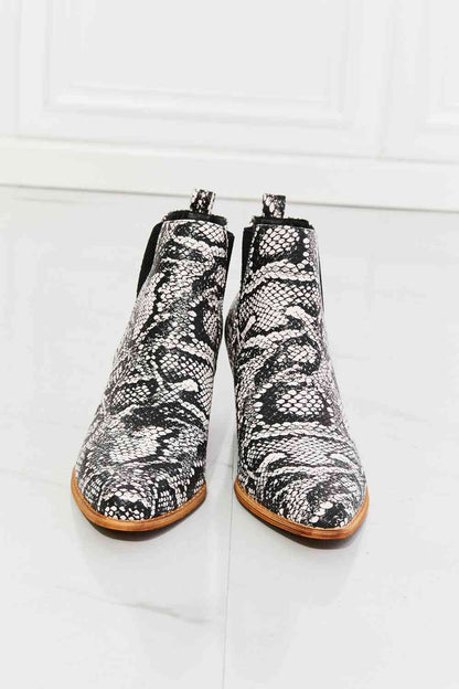 MMShoes Back At It Point Toe Bootie in Snakeskin  Trendsi   