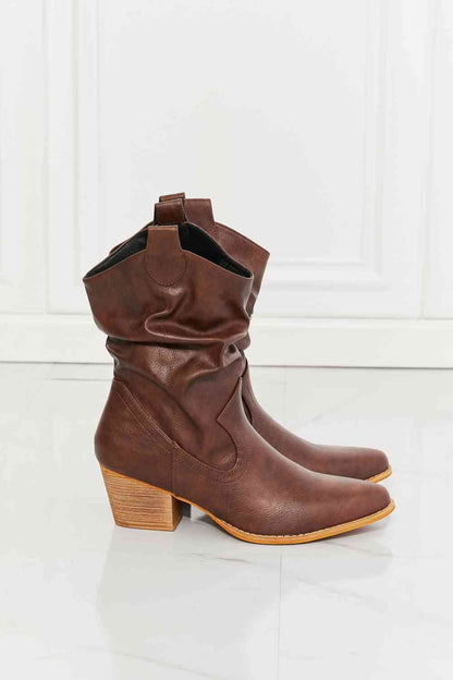 MMShoes Scrunch Cowboy Boots in Brown  Trendsi   