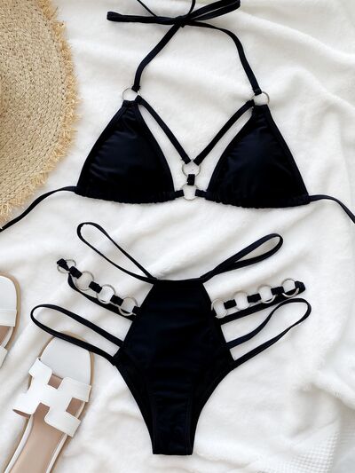 Cutout Halter Neck Two-Piece Bikini Set  Trendsi   