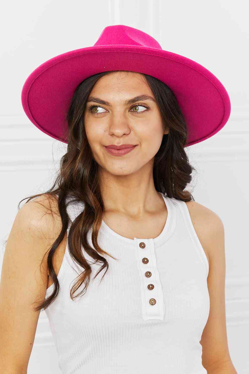 Fame Keep Your Promise Fedora Hat in Pink  Trendsi   