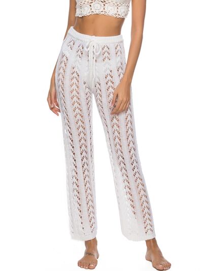 Cutout Drawstring High Waist Swim Pants  Trendsi   