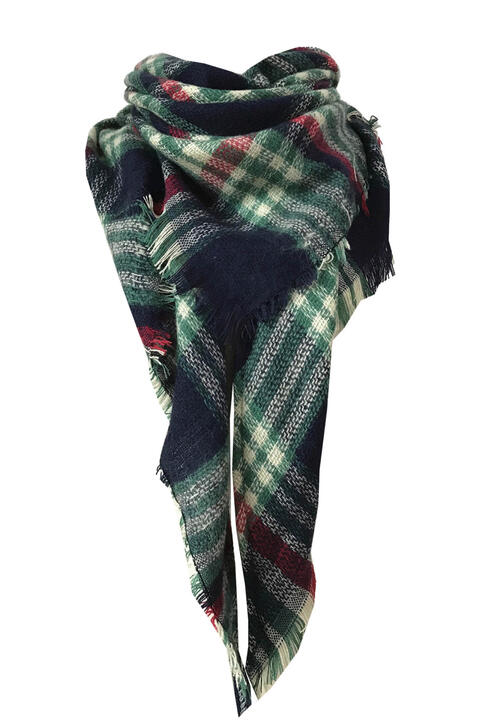 Faux Cashmere Plaid Scarf  Jassorted Style A One Size 