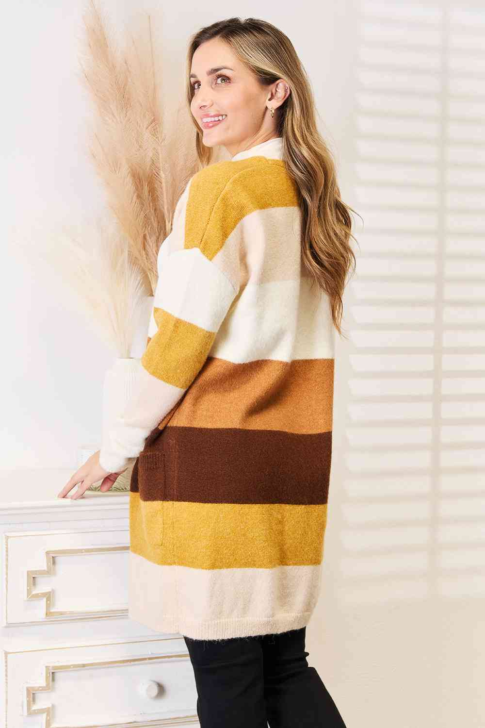 Woven Right Color Block Dropped Shoulder Cardigan  Jassorted   