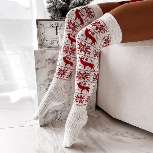 Cozy Christmas Socks  Jassorted White One Size 