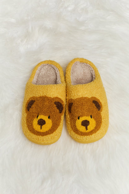 Teddy Bear Print Plush Slide Slippers  Trendsi   