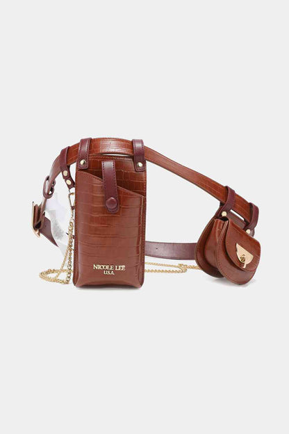 Nicole Lee USA Aurelia Belt Bag  Jassorted Chestnut One Size 