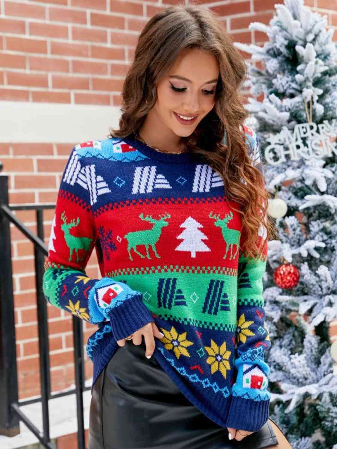 Christmas Round Neck Sweater  Jassorted   