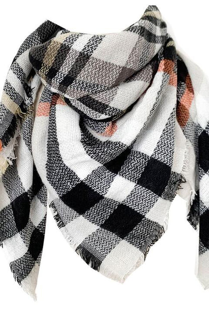 Faux Cashmere Plaid Scarf  Jassorted Style G One Size 