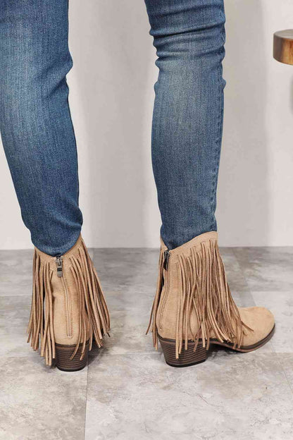 Legend Women's Fringe Cowboy Western Ankle Boots  Trendsi   