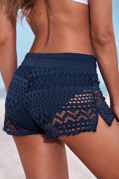 Lace Drawstring Waist Swim Shorts  Trendsi   