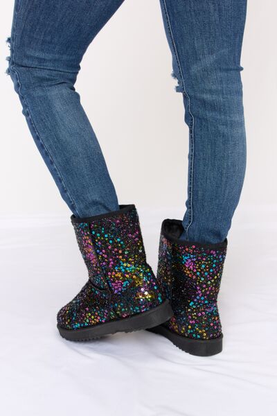 Forever Link Sequin Thermal Flat Boots  Trendsi   