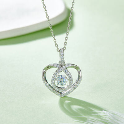 Moissanite 925 Sterling Silver Heart Shape Necklace Jewelry & Watches Trendsi   