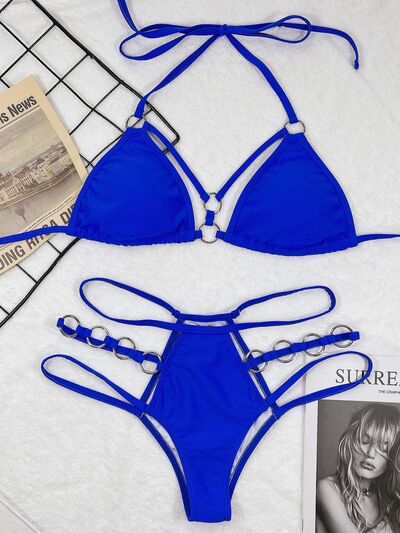 Cutout Halter Neck Two-Piece Bikini Set  Trendsi   