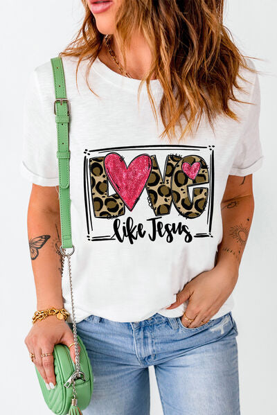 LOVE LIKE JESUS Short Sleeve T-Shirt  Jassorted   