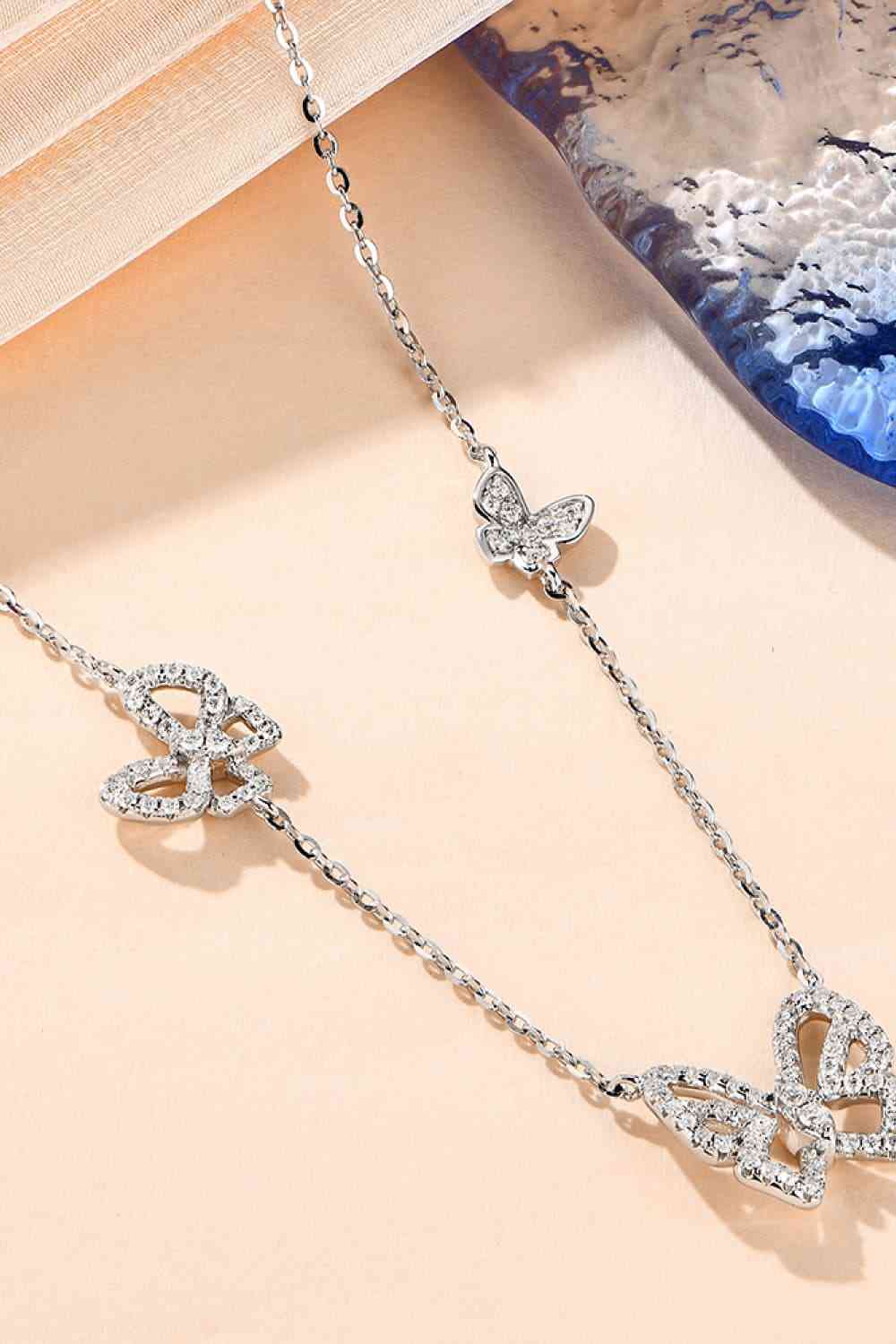 Moissanite Butterfly Shape Necklace  Jassorted   