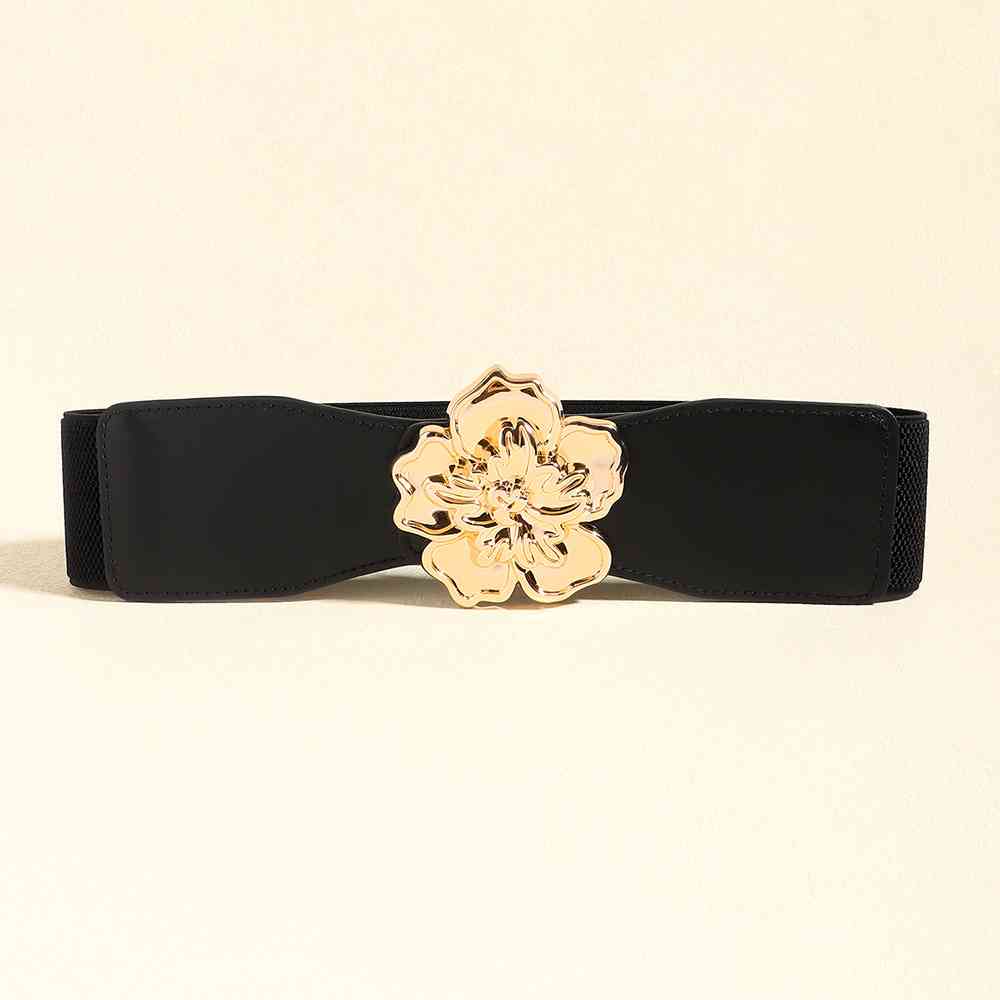 Flower Alloy Buckle Elastic Belt  Jassorted   