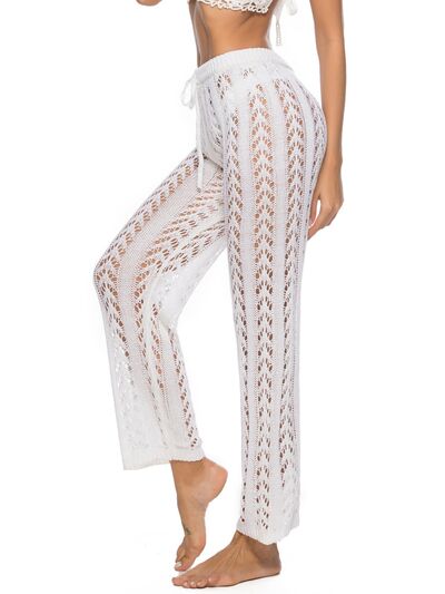 Cutout Drawstring High Waist Swim Pants  Trendsi   