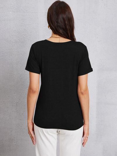 LOVE V-Neck Short Sleeve T-Shirt  Trendsi   