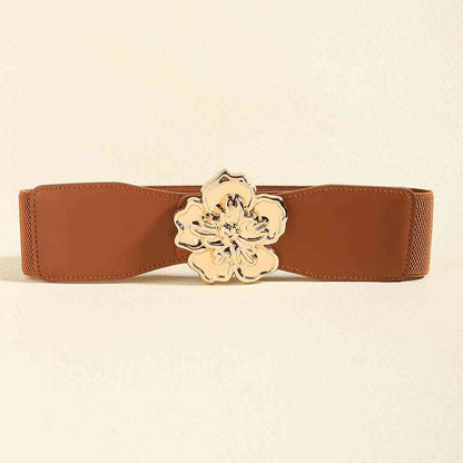 Flower Alloy Buckle Elastic Belt  Jassorted   