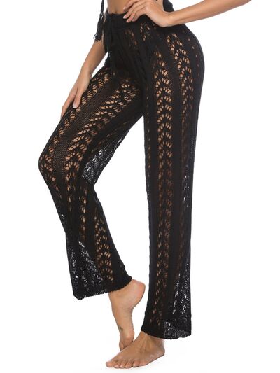 Cutout Drawstring High Waist Swim Pants  Trendsi   