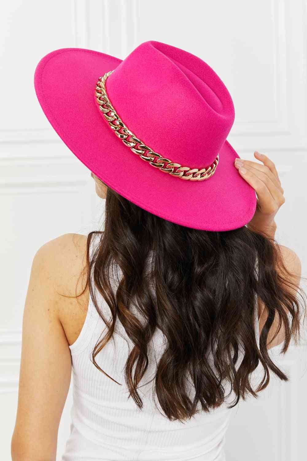 Fame Keep Your Promise Fedora Hat in Pink  Trendsi   