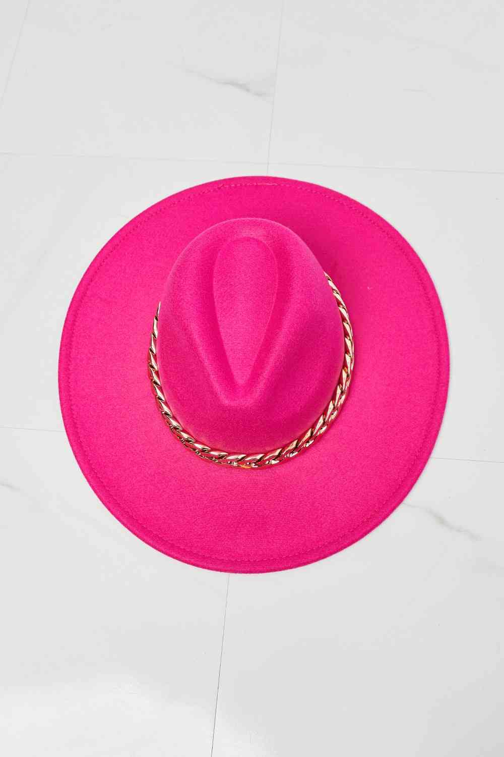 Fame Keep Your Promise Fedora Hat in Pink  Trendsi   