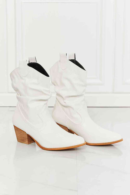 MMShoes Scrunch Cowboy Boots in White  Trendsi   