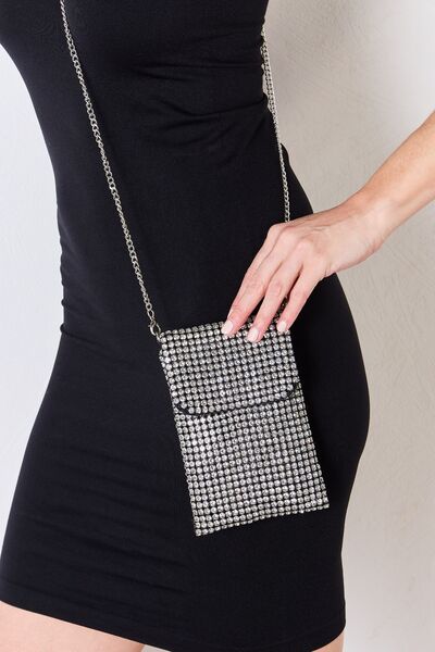 Forever Link Rhinestone Mini Crossbody Bag  Trendsi SILVER  