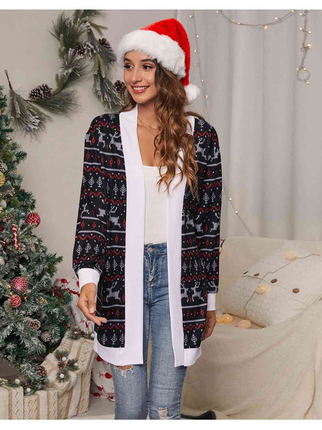 Christmas Open Front Cardigan  Jassorted   